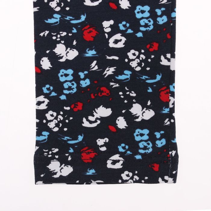 Легинсы для девочки "Дорога к морю", рост 122 см (62), цвет синий, принт цветы ДРЛ894804н