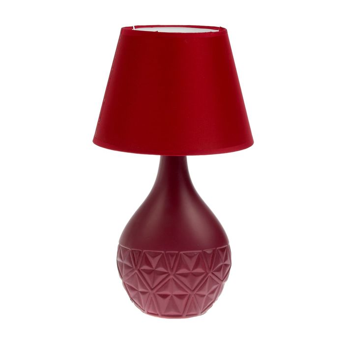 Лампа настольная керамика "Пятиугольные цветы" цвет вина матовая Е14 220В 43х24х24 см
