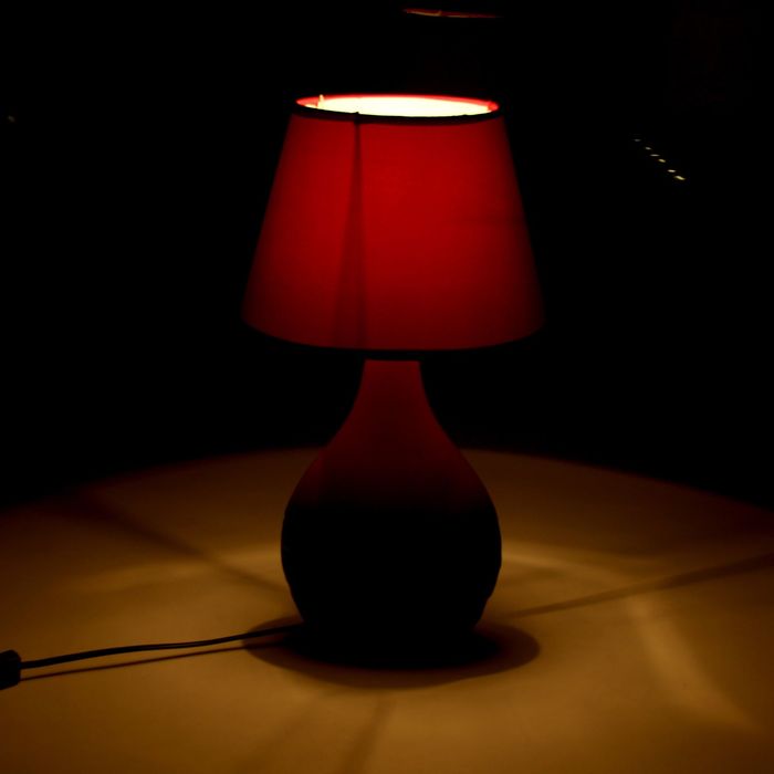 Лампа настольная керамика "Пятиугольные цветы" цвет вина матовая Е14 220В 43х24х24 см