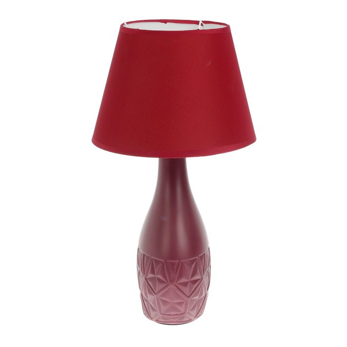 Лампа настольная керамика "Пятиугольные цветы" цвет вина матовая Е14 220В 43х24х24 см