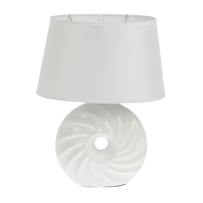 Лампа настольная керамика "Водоворот" цвет белый Е14 220В 37х27х18 см