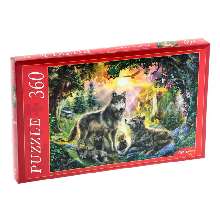 Пазлы "Волки и волчата", 360 элементов