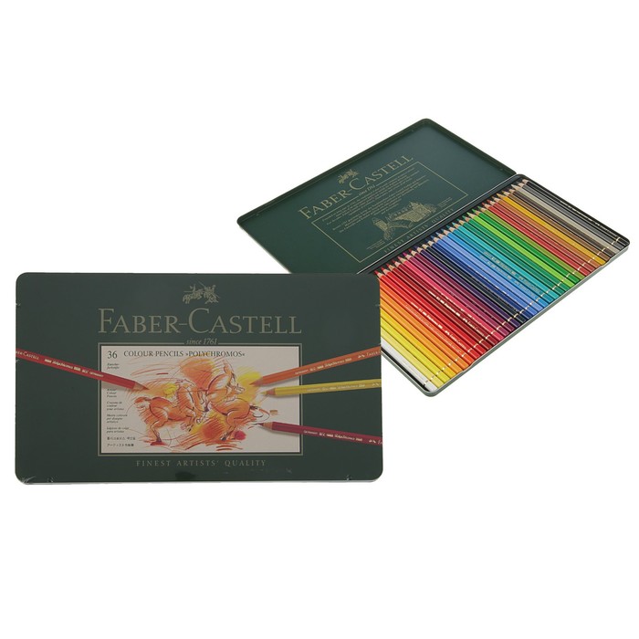 Карандаши художественные цветные Faber-Castell Polychromos® 36 цветов, в металлической коробке карандаши художественные набор faber castell polychromos® 60 цветов в металлической коробке