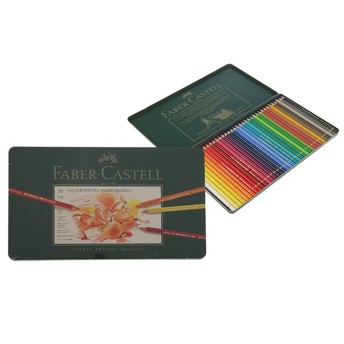

Карандаши художественные цветные Faber-Castell Polychromos® 36 цветов, в металлической коробке