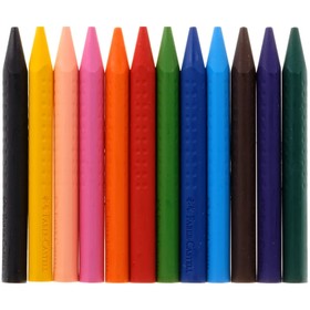 

Мелки восковые 12 цветов Faber-Castell GRIP трёхгранные, стираемые