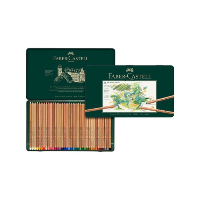 Пастель сухая художественная в карандаше набор Faber-Castell PITT® 36 цветов, в металлической коробке цена и фото