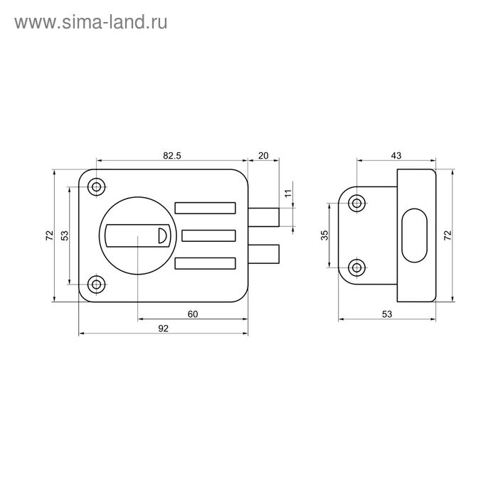 Замок накладной BORDER ЗНД-1АТ (87100), полимерное покрытие