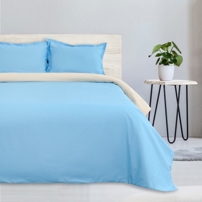 Постельное бельё "Этель" евро Морское побережье, размер 200х217 см, 220х240 см, наволочка трансформер 70х70 (50х70 см) - 2 шт., поплин 125 г/м2