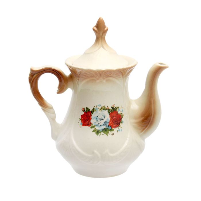 Чайник заварочный 0,6 л "Элит" коричневый, три розы деколь