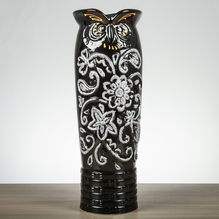 Ваза "Сова" чёрная