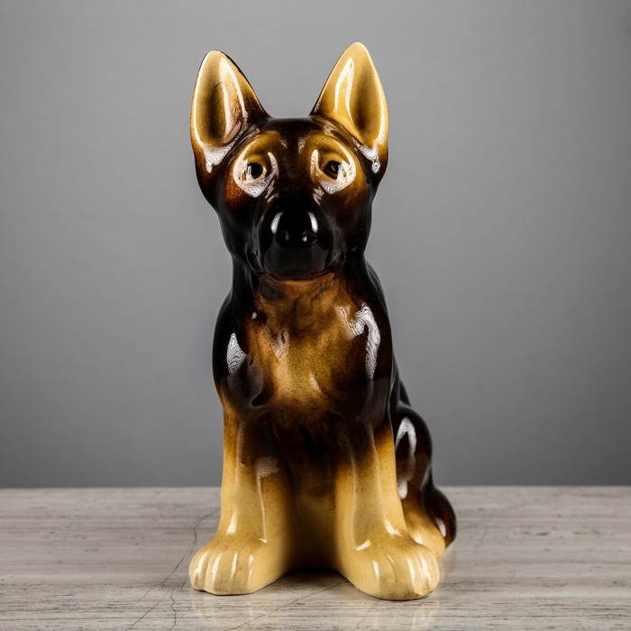 Копилка "Овчарка" чёрно-коричневая