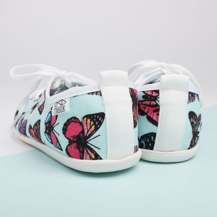 Кеды женские "Бабочки" (бирюзовый) (р. 38,5)