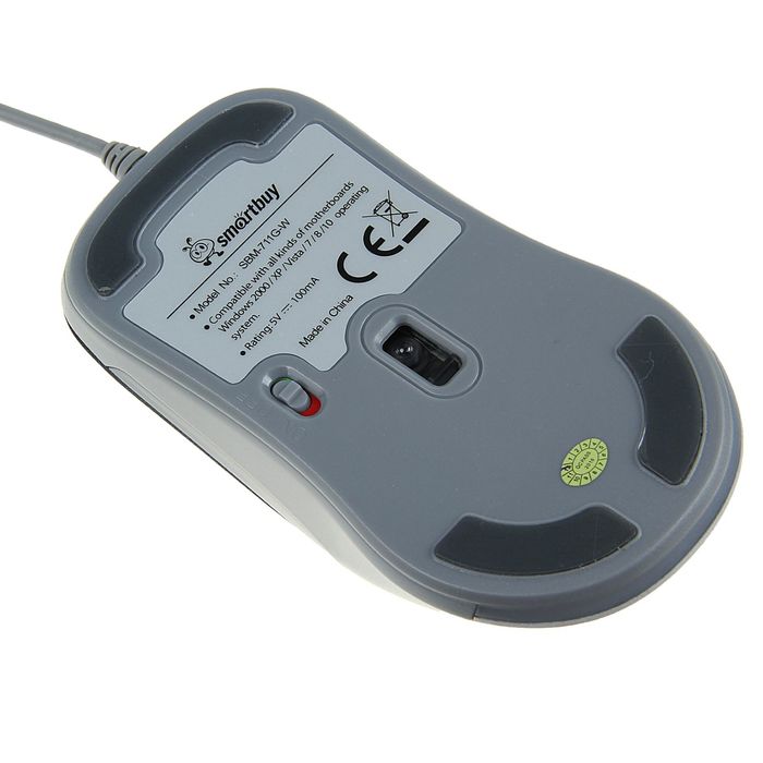 Мышь игровая Smartbuy RUSH 711, оптическая, проводная, 2400 dpi, с подсветкой, белая