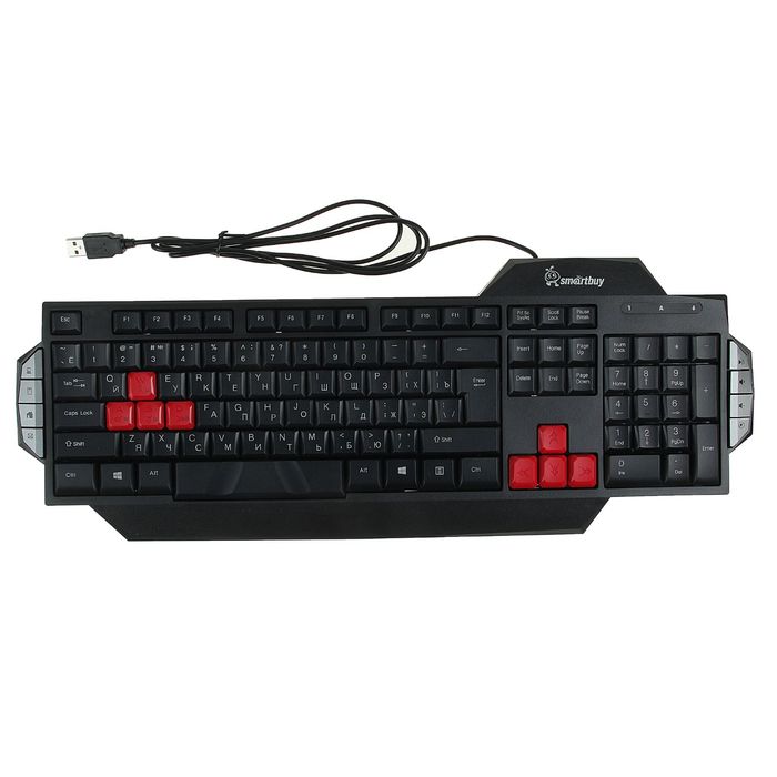 Клавиатура игровая мультимедийная Smartbuy RUSH 201, влагоустойчивая, 8 горячих клавиш
