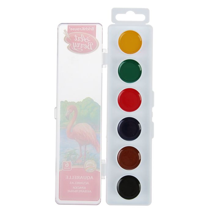 Акварель 6 цветов ArtBerry, в пластиковой коробке, УФ-защита яркости, европодвес