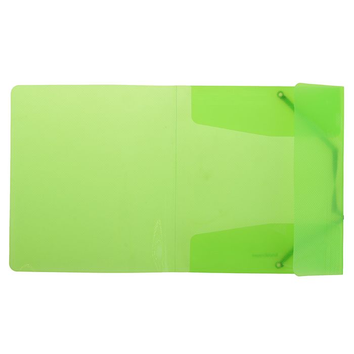 Папка на резинке А5+ Erich Krause Glance Neon, корешок 5мм, толщина 400мкм, тиснение - диагональ, микс