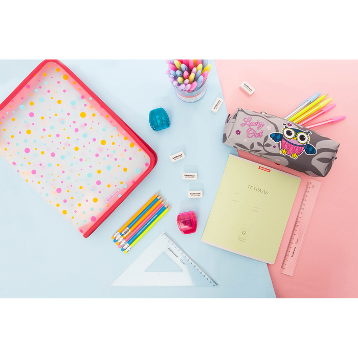 Треугольник 16см 45° Erich Krause Clear, точная миллиметровая шкала, непачкающиеся края для черчения тушью, полибег