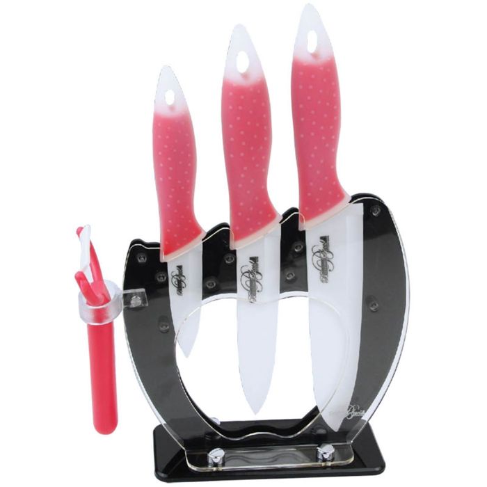 Ножи Barton Steel, 5 предметов, керамические лезвия, подставка