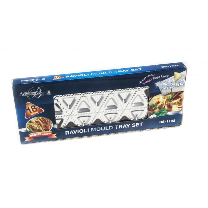 Набор для изготовления равиоли Barton Steel, треугольная, 18 равиоли, скалка