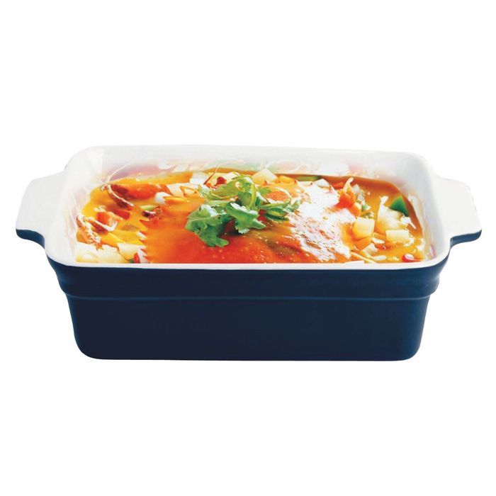 Форма для выпечки Bohmann, керамическая, прямоугольная 29 х 16,3 х 8,8 см, синяя