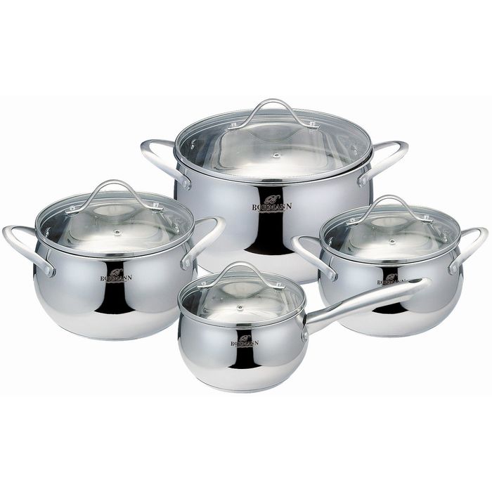Набор посуды Bohmann, 8 предметов , 1,8 л, 2,5 л, 3,5 л, 5,8 л, капсульное дно