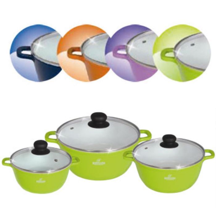 Набор посуды Bohmann 2,2 л,3,1 л, 5,5 л, 6 предметов, керамическое покрытие