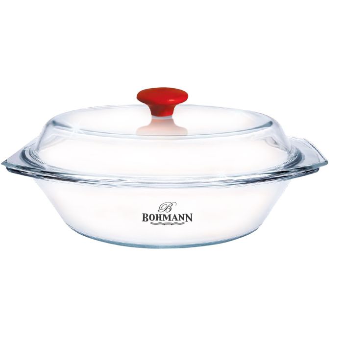 Стеклянное овальное блюдо Bohmann, 3 л, 35,5х21,4х15,4 см, с крышкой