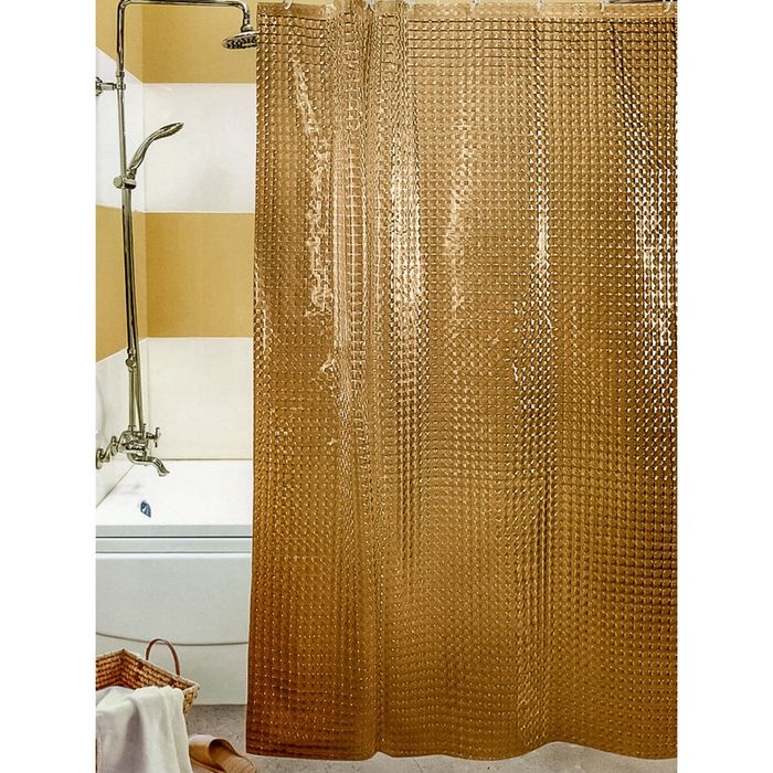 Штора для ванной 3D, цвет бежевый