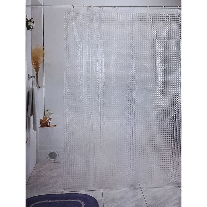 Штора для ванной 3D, цвет белый