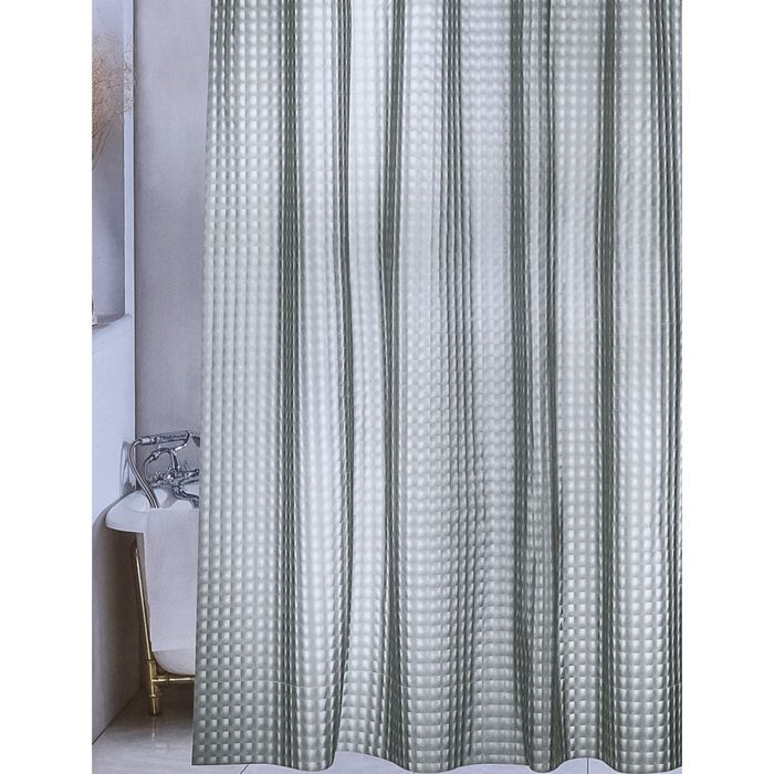 Штора для ванной 3D, цвет серый