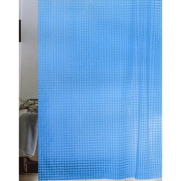 Штора для ванной 3D, цвет синий