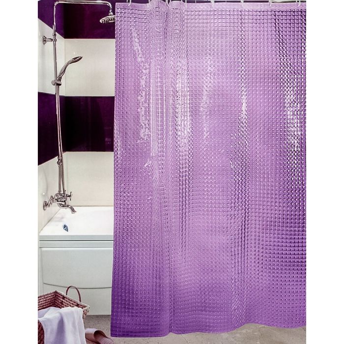 Штора для ванной 3D, цвет фиолетовый