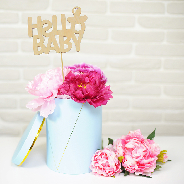 Топпер деревянный "Hello Baby"