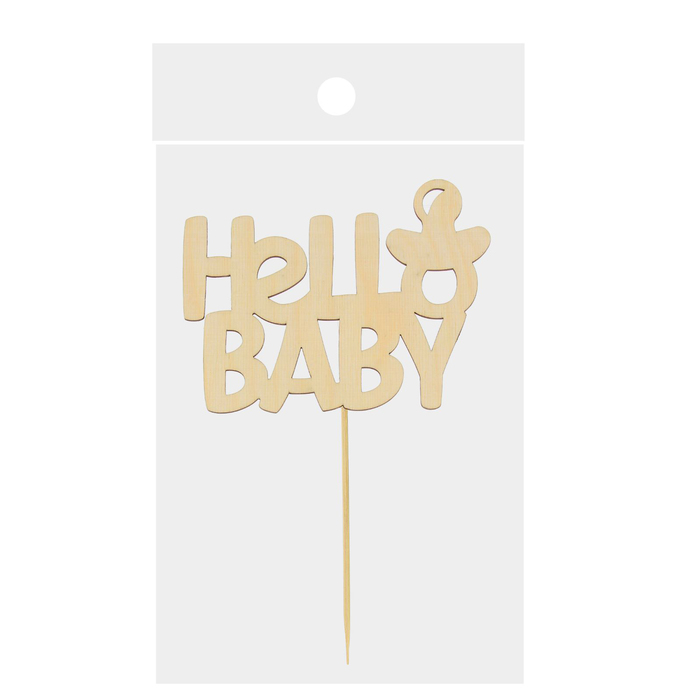 Топпер деревянный "Hello Baby"