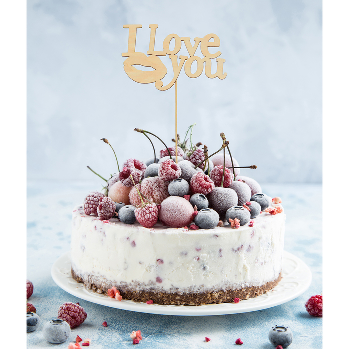 Топпер деревянный "I love you"