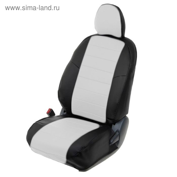 

Авточехлы для Lada Vesta 40/60, 2015-, черный, белый, экокожа, набор
