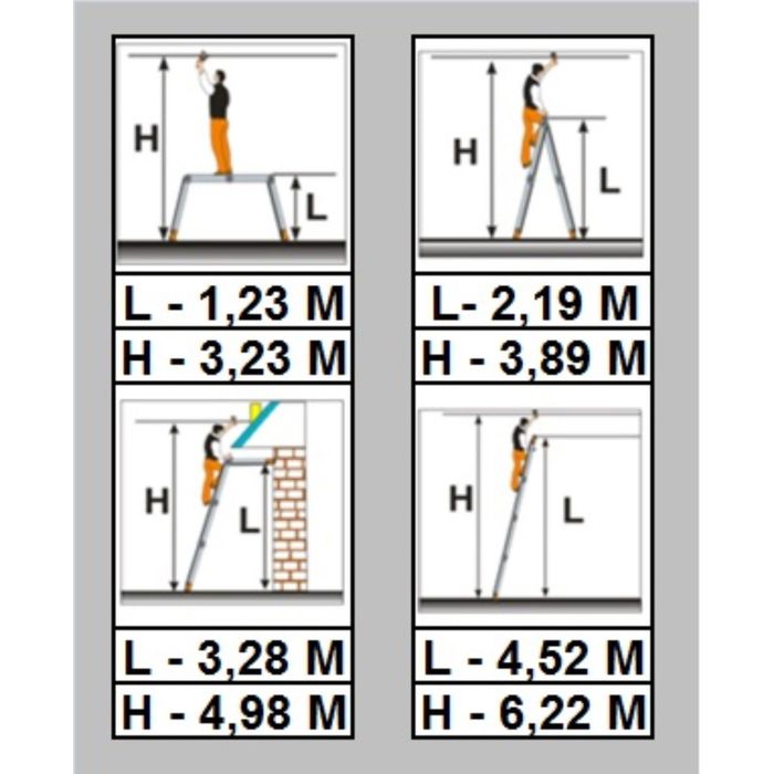 Лестница трансформер Halta 4х4 с помостом