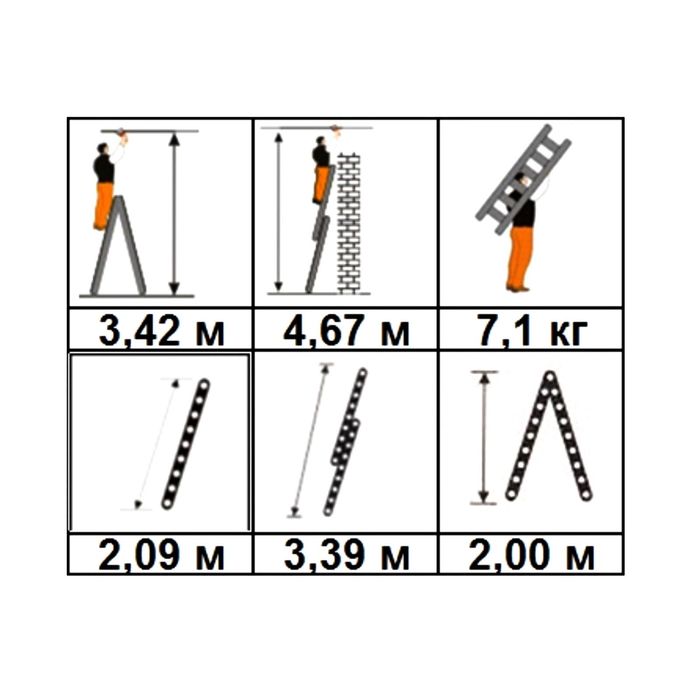Лестница двухсекционная Нalta Pro 2х8