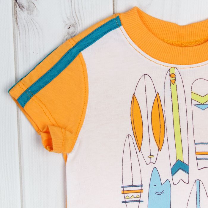 Костюм для мальчика, рост 74 см, цвет бирюзовый/кирпичный 06475011034.RD0 _М