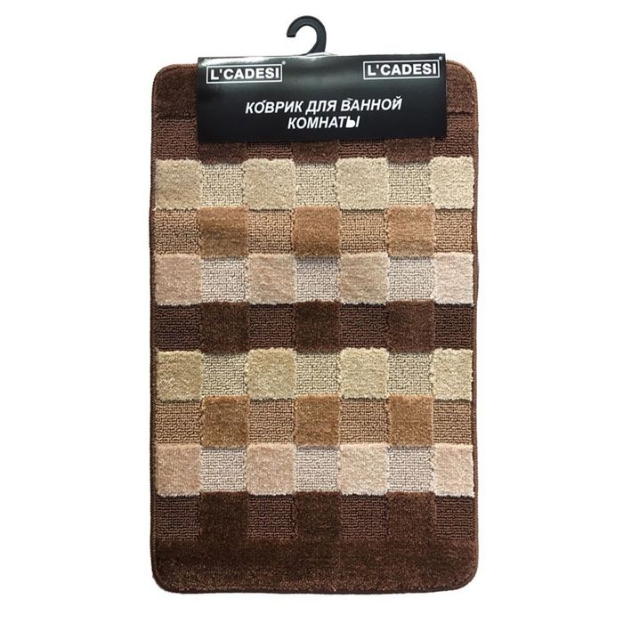 Набор ковриков для ванной 2 шт BLOK TO BLOK, цвет бежевый 80х50 см