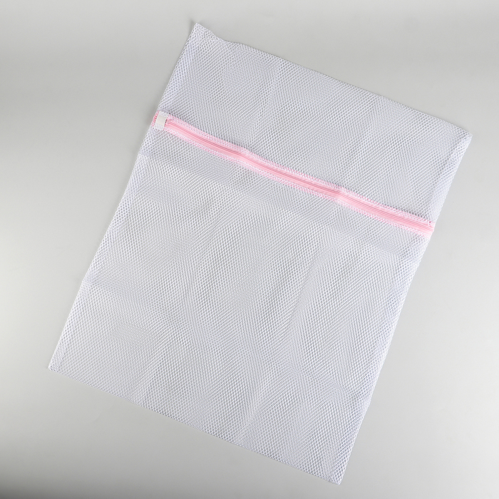 Мешок для стирки белья Доляна, 50×60 см, крупная сетка, цвет белый