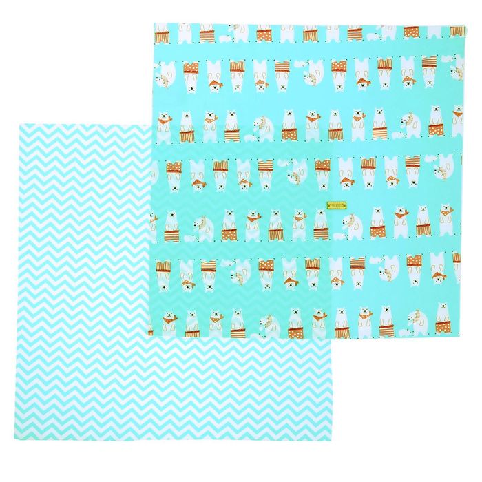 Набор ткани пэчворк «Приключения на Северном полюсе» голубой, 50 х 50 см