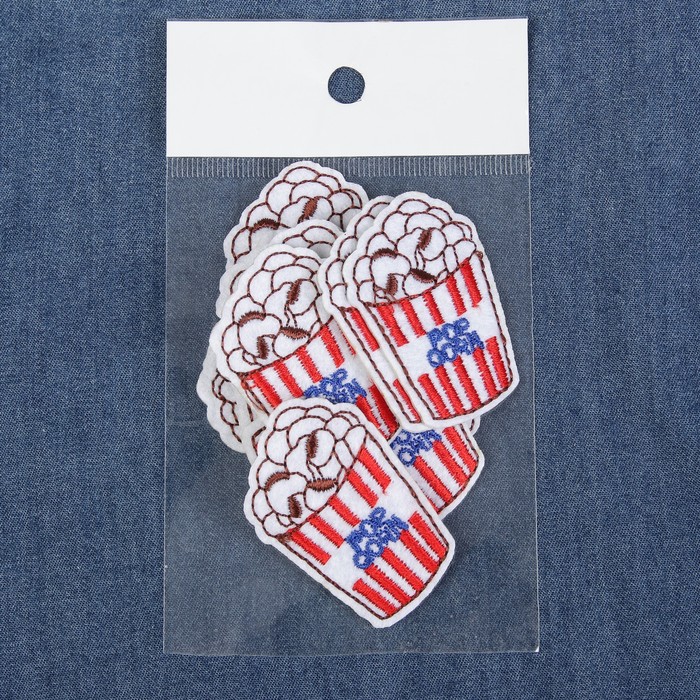 Термоаппликация "Поп-корн", 4,8*3,5см, разноцветная