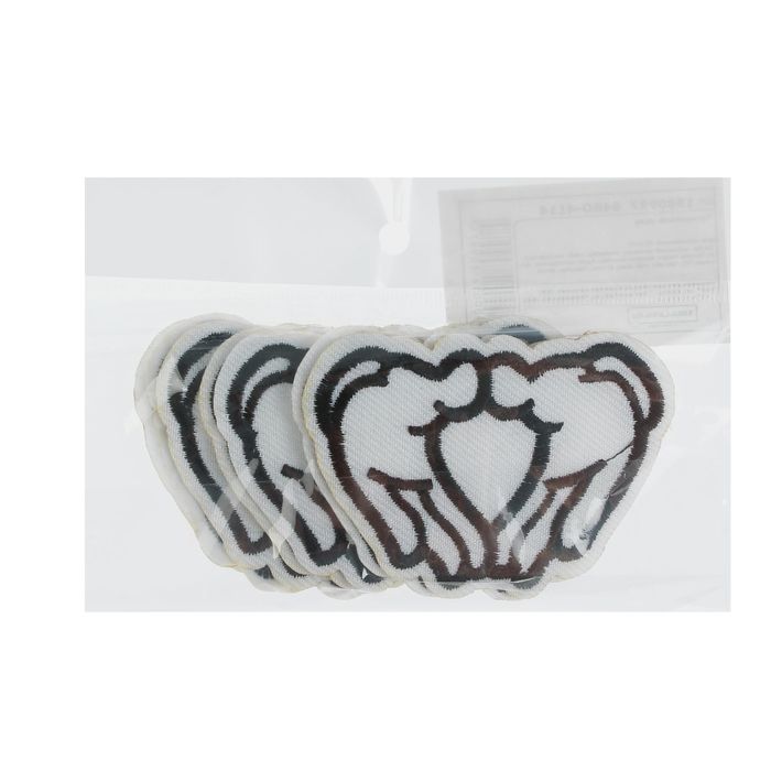 Термоаппликация "Жест сердце", 6,5*4,5см, цвет белый