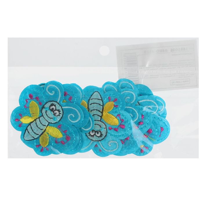 Термоаппликация "Пчёлка", 4,5*4см, цвет голубой