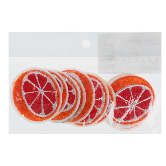 Термоаппликация "Апельсин", 4*3,5см, цвет оранжевый