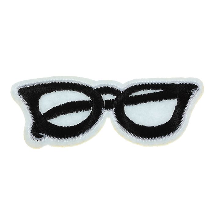 Термоаппликация "Очки", 8*3см, цвет чёрный