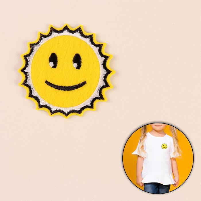 Термоаппликация "Солнышко", d=6,5см, цвет жёлтый