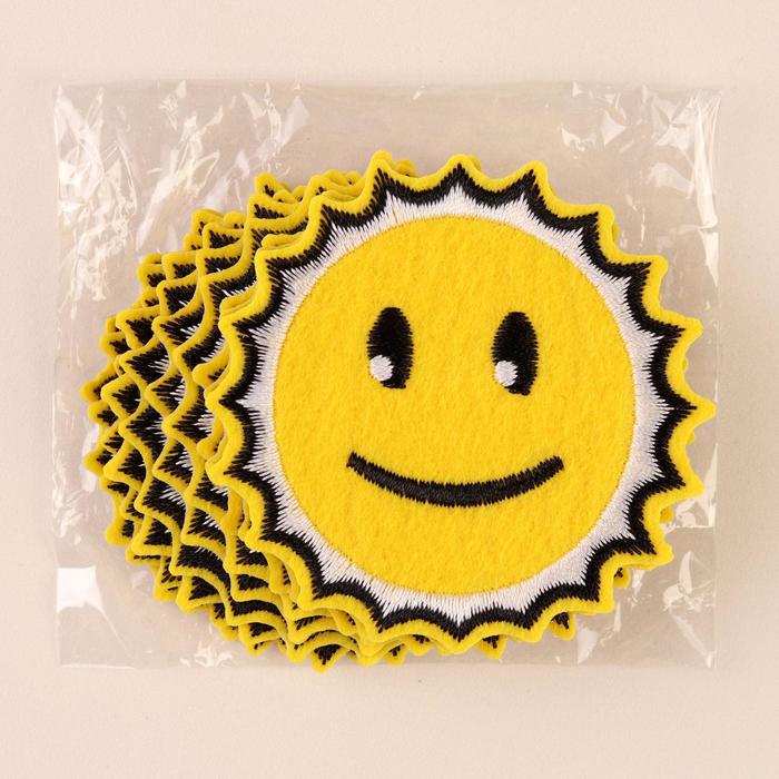 Термоаппликация "Солнышко", d=6,5см, цвет жёлтый