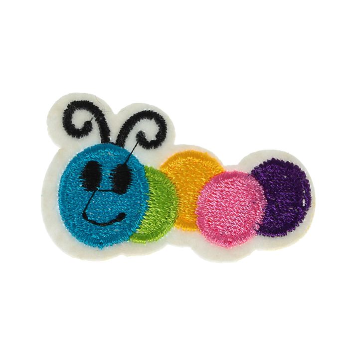 Термоаппликация "Гусеница", 5*3,2см, разноцветная